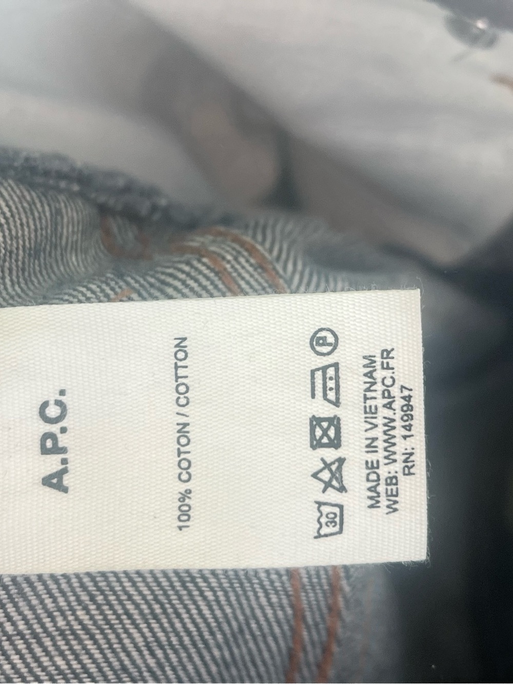 A.P.C Raw Denim mid-rise straight leg jeans